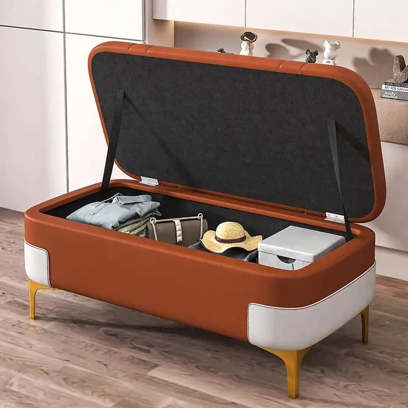 Banc de Rangement Nordique de Grande Capacité, Tabouret de Chaussures Proxy, Repose-Pieds Confortabl