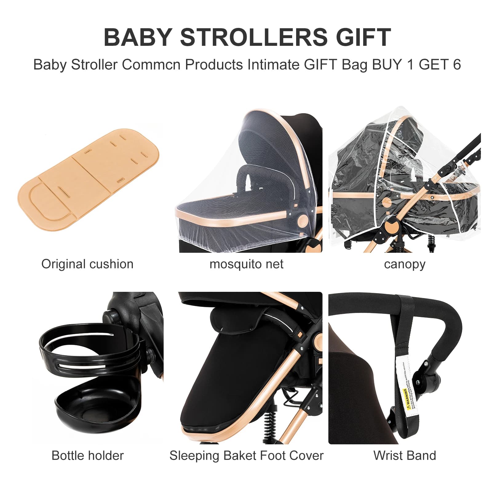 Poussette bébé 3 en 1, combos de poussette de siège auto, poussette bébé multifonctionnelle haute pa