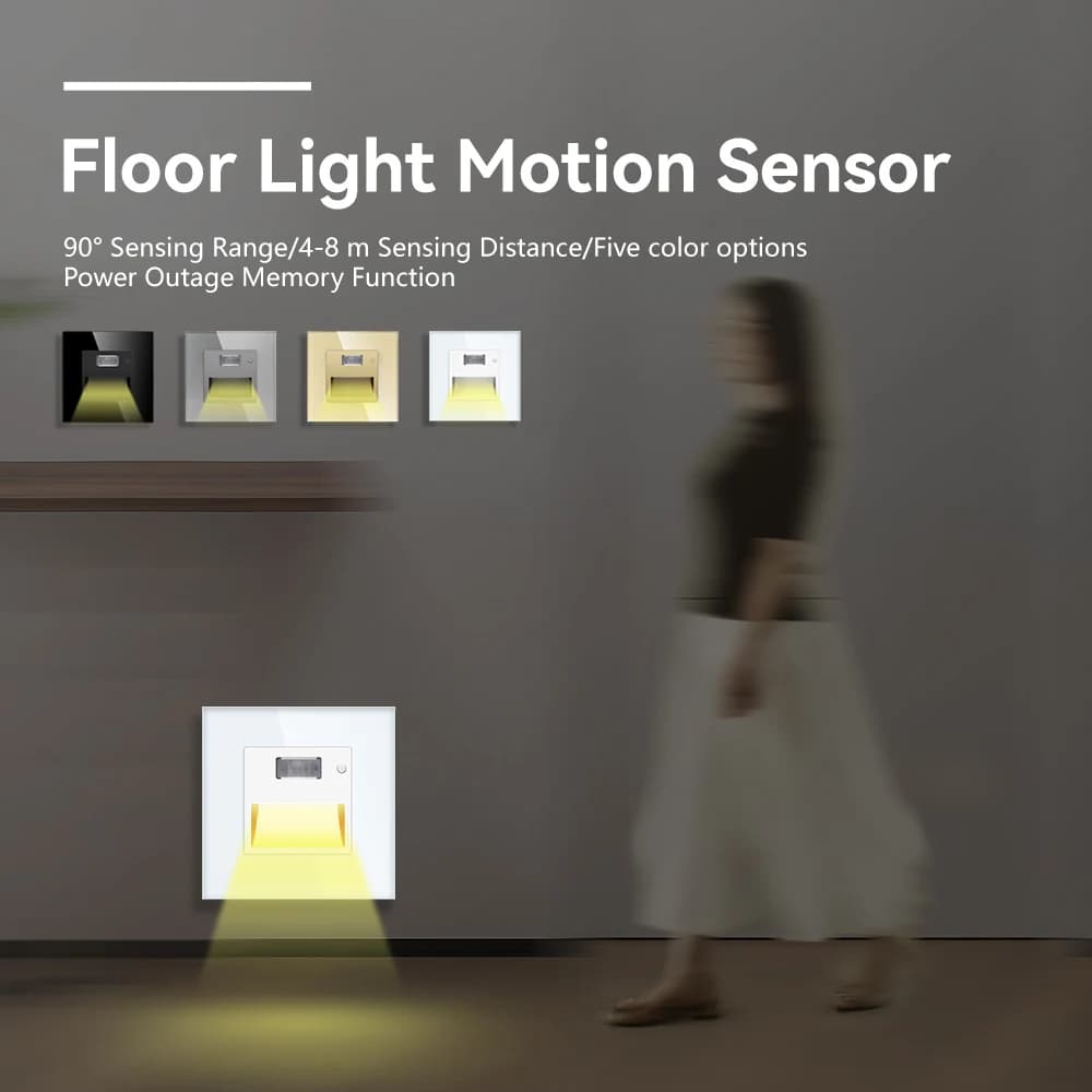 TAWOIA LED lumière d'escalier PIR capteur applique murale AC 110 V-240 V encastré pied escalier coul