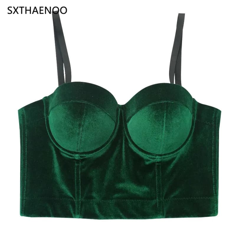 SXTHAENOO hiver multicolore vêtements haut mince femme recadrée Sexy discothèque fête Corset solide 
