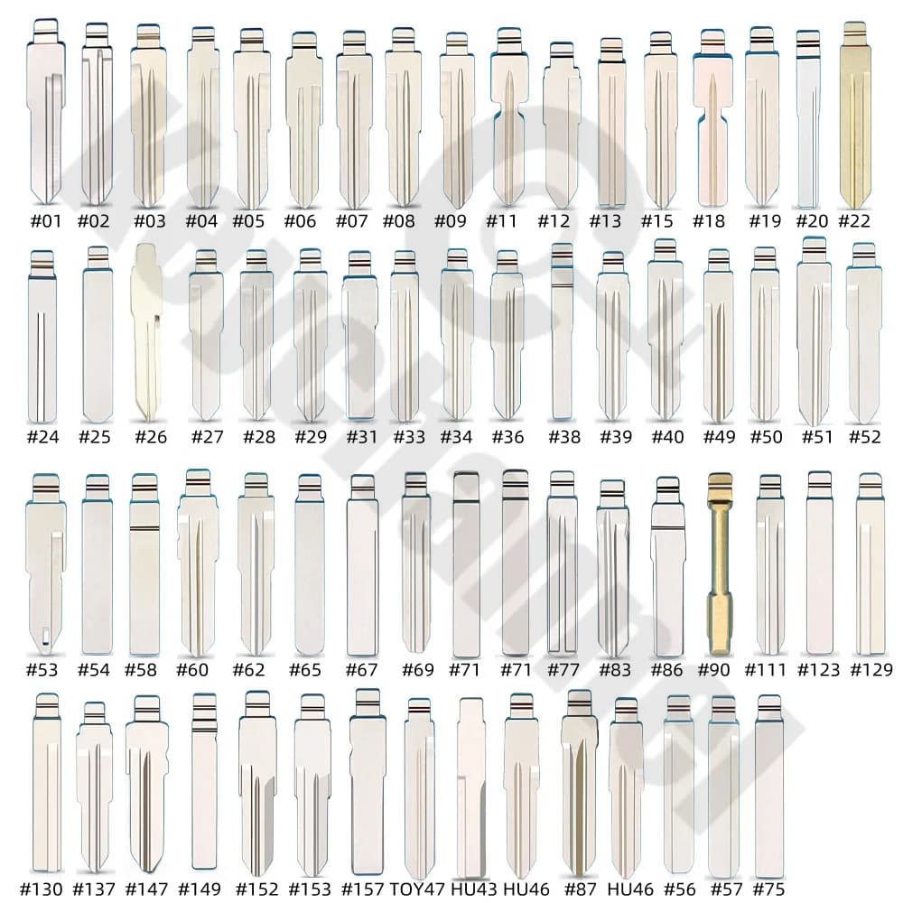 66 pièces lame de clé KD KEYDIY lame Xhorse vierge à distance pour Renault Golf Toyota Kia Hyundai N