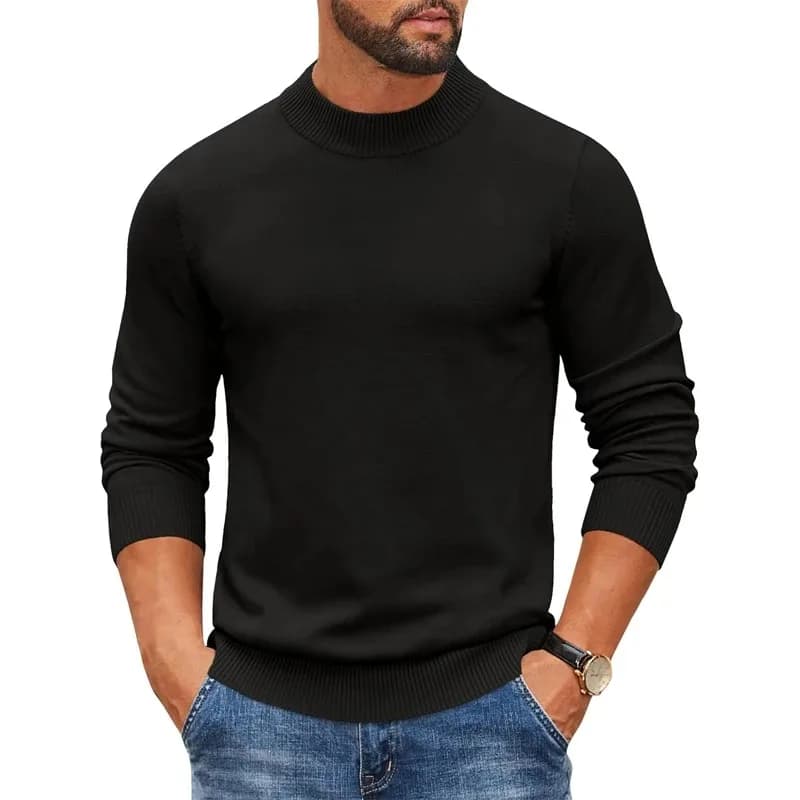 Jeu d'animaux hommes faux col roulé chemisier froid tricots pull pull décontracté robe mince pull ch