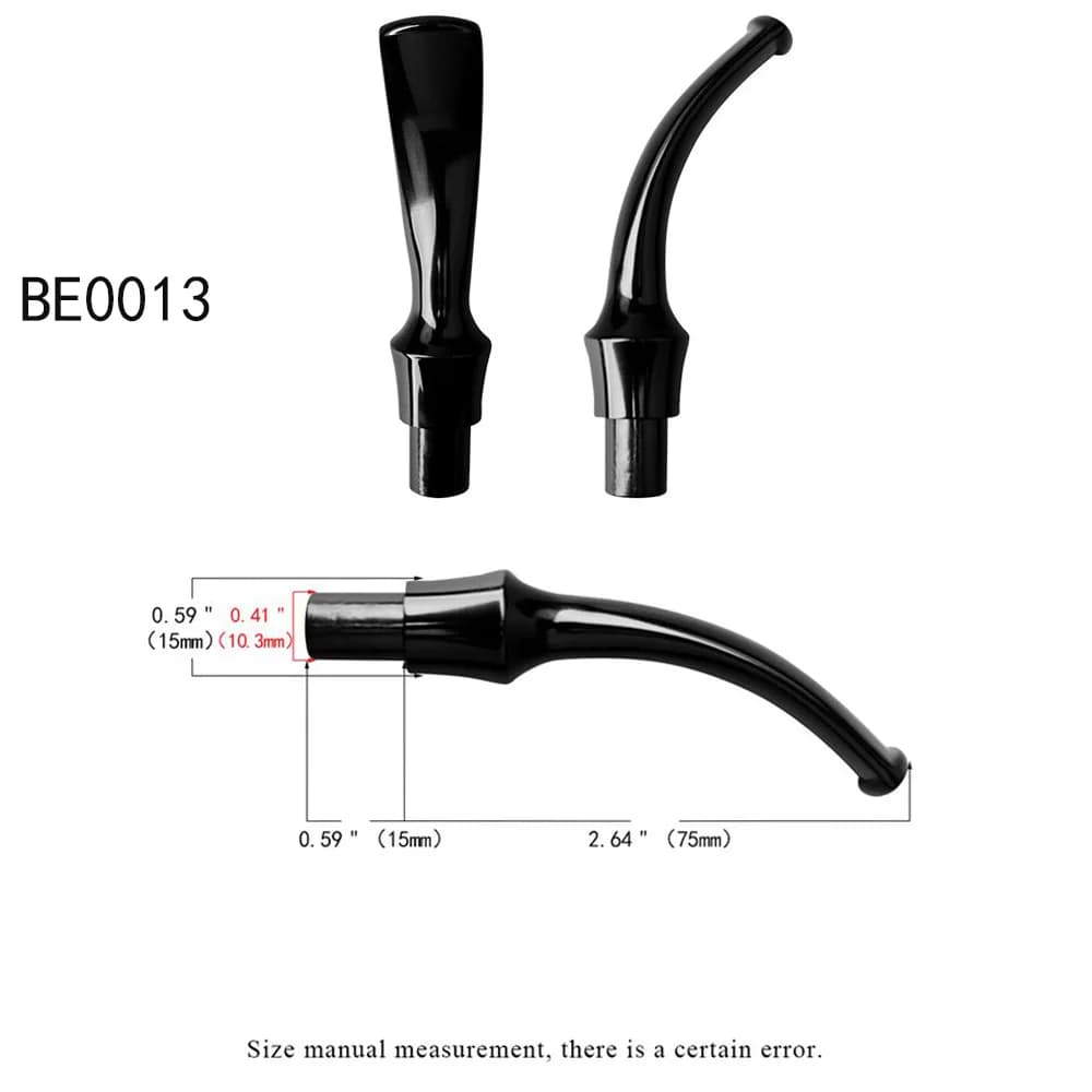 Embouts de Pipe à struction er en Acrylique Noir, Tige pour Filtre de 9mm, Porte-Pipe, Incurvé, Droi