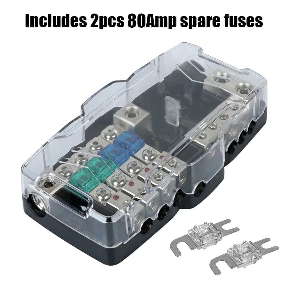 Boîte de Distribution de fusibles, bloc multifonctionnel LED Audio stéréo porte-fusible pour divisio
