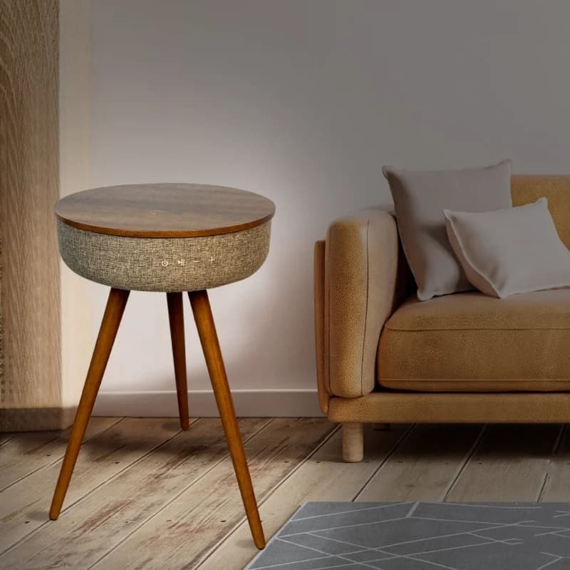 Table basse de chargement sans fil intelligente, Audio stéréo Bluetooth, Table d'appoint de canapé, 