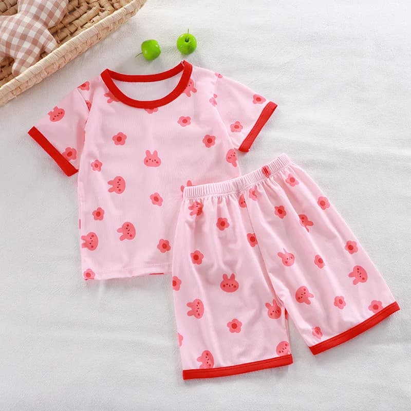 Ensemble pyjama pour bébé, manches courtes, vêtements de nuit pour bébé, dessin animé, vêtements de 