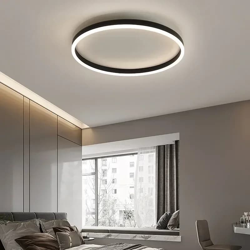 Plafonnier LED Circulaire en Métal Acrylique au Design Nordique Moderne, Luminaire Décoratif de Plaf