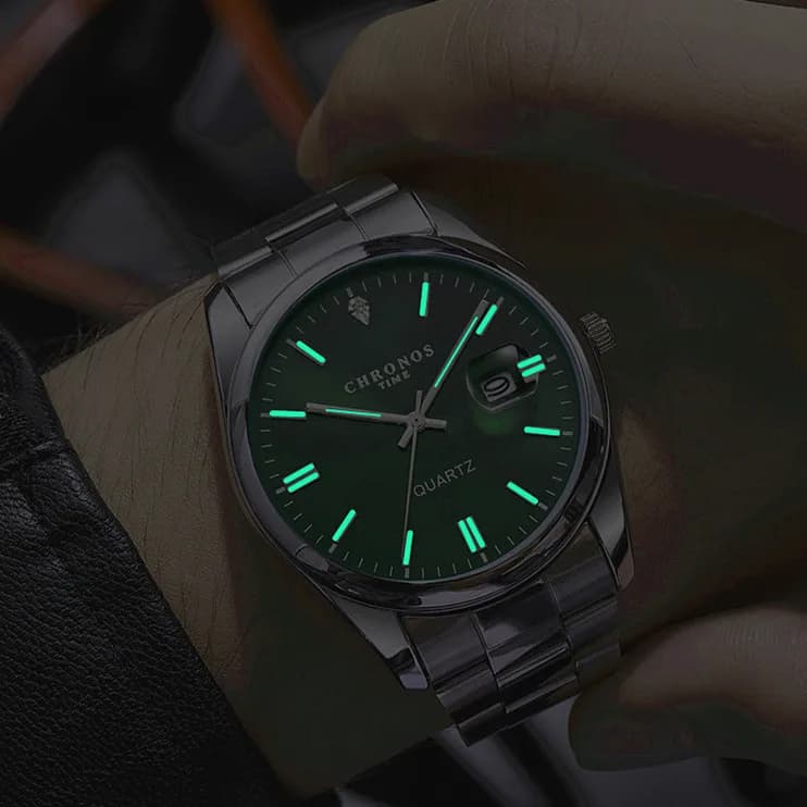 CHRONOS Top marque de luxe homme montre-bracelet étanche lumineux Date hommes montres en acier inoxy