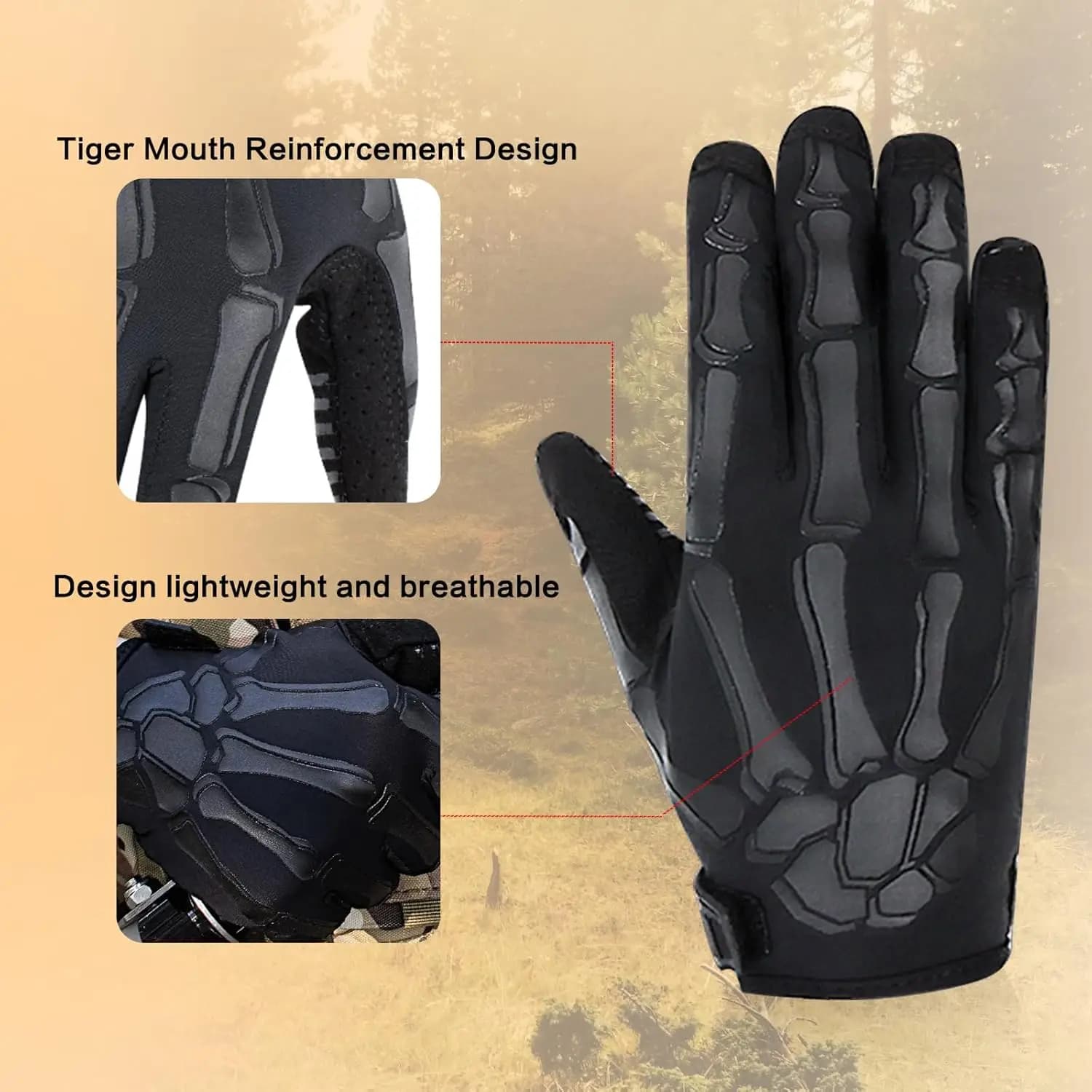 Gants tactiques d'extérieur en soie glacée à doigts complets pour la moto, compatibles écran tactile