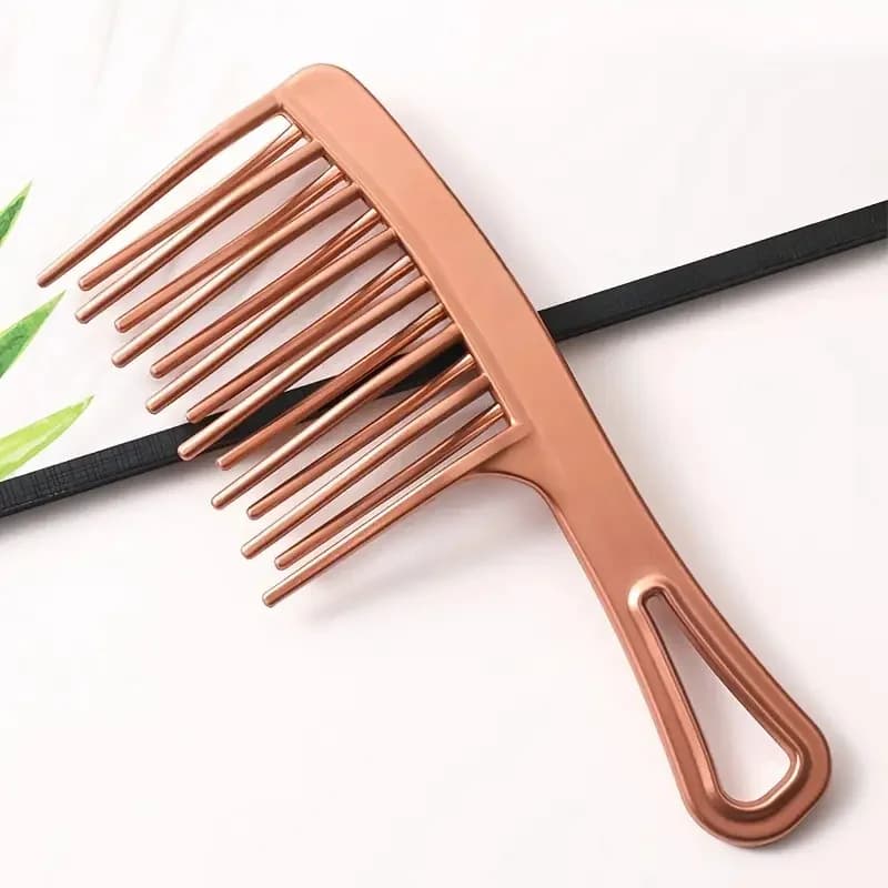 Peigne à dents grandes à Double rangée pour femmes, spécial permanente, bouclé, en plastique, grand 