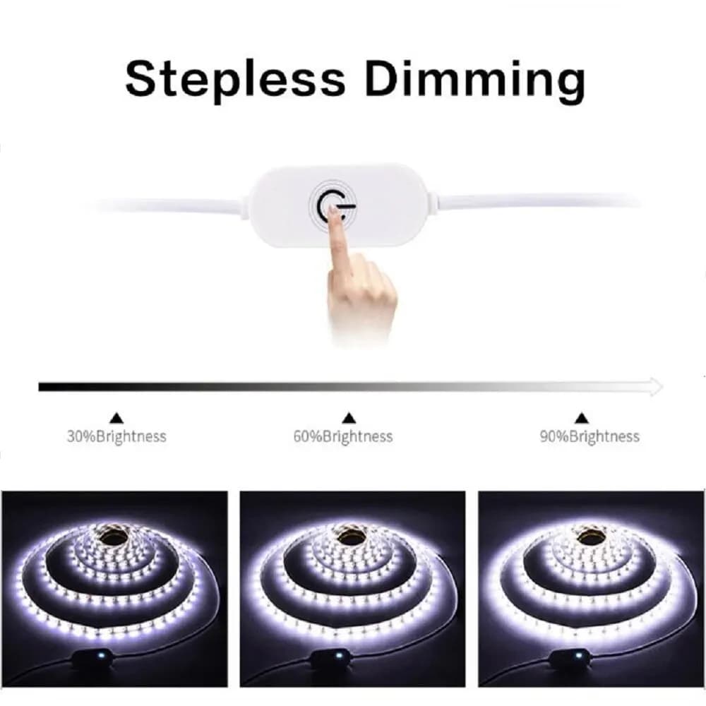 Bande lumineuse LED USB flexible à intensité variable, rétroéclairage TV, chambre, cuisine, lampe d'