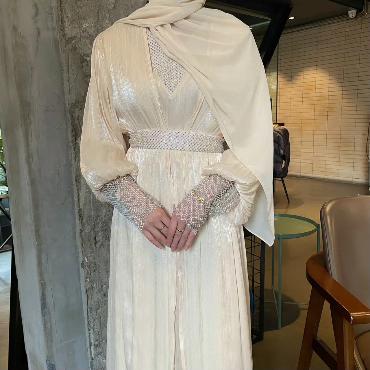 Nouveau Vêtements pour femmes musulman Abaya Robe en mousseline de soie moyen-orient couleur unie lo