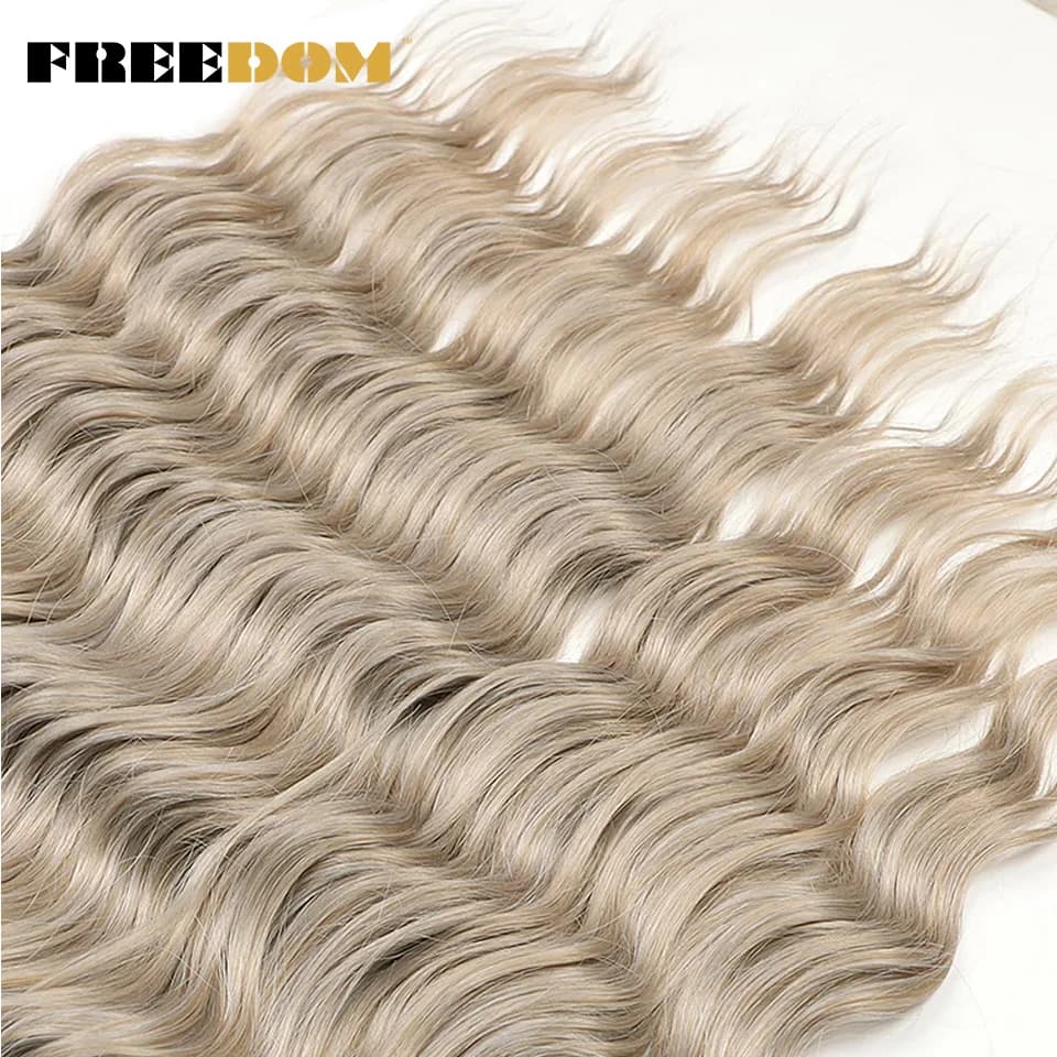 EDOM-Extensions de Cheveux Tressés Synthétiques Bouclés Naturels, Tresses Ondulées, Ombrées, Blondes
