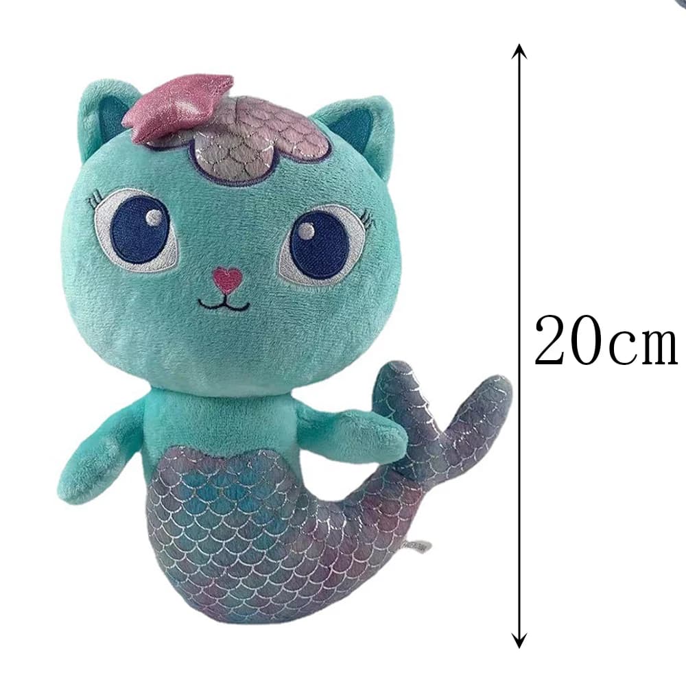 Nouveau Gabbys maison de poupée en peluche Mercat dessin animé animaux en peluche souriant chat voit