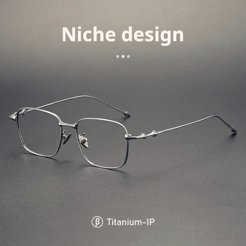 MOMOJA Lunettes rétro carrées pour hommes et femmes, lunettes en titane de haute qualité, ultra légè