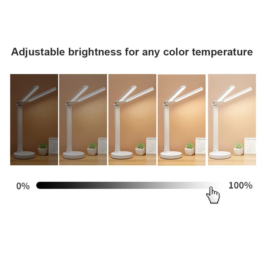Lampe de bureau LED 3 niveaux Dimmable tactile veilleuse USB Rechargeable Protection des yeux lampe 