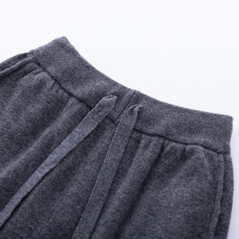 Pantalon plat en laine Pure pour femme, ample, taille haute, tricoté, en cachemire, groupé, nouvelle