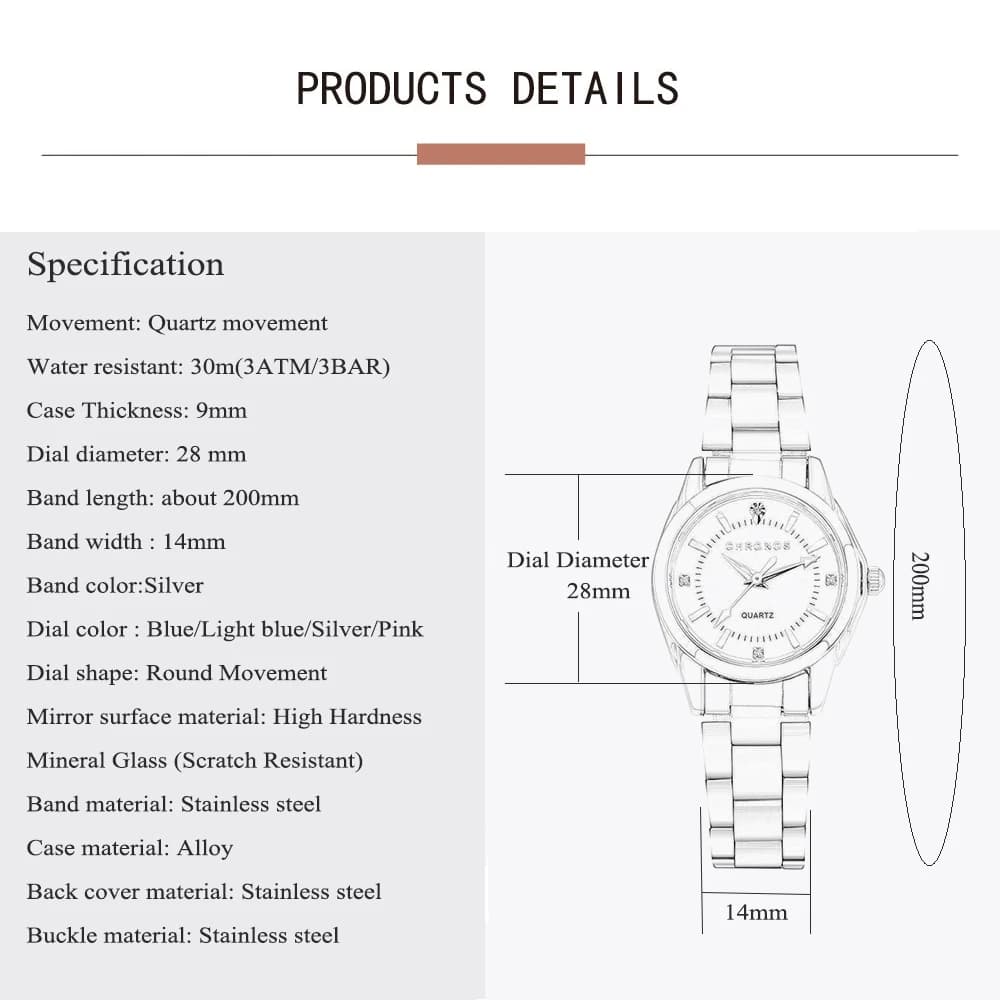 CHRONOS femmes élégantes montre de luxe dames marque de mode montre-bracelet mouvement à Quartz en a