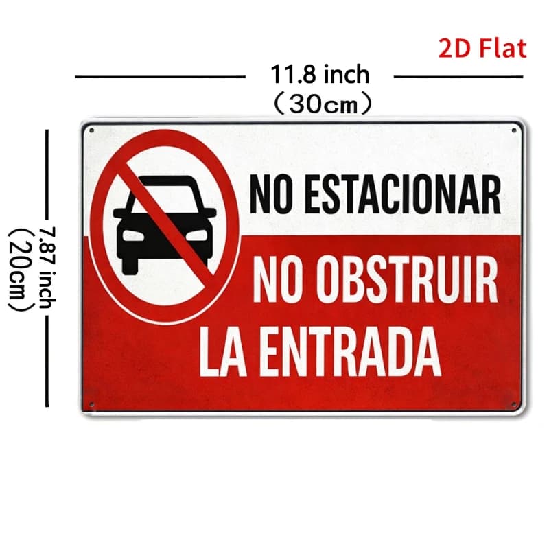Panneau 2D plat, 1 pièce, signalisation espagnole « Interdiction de stationnement » - Panneau d'aver