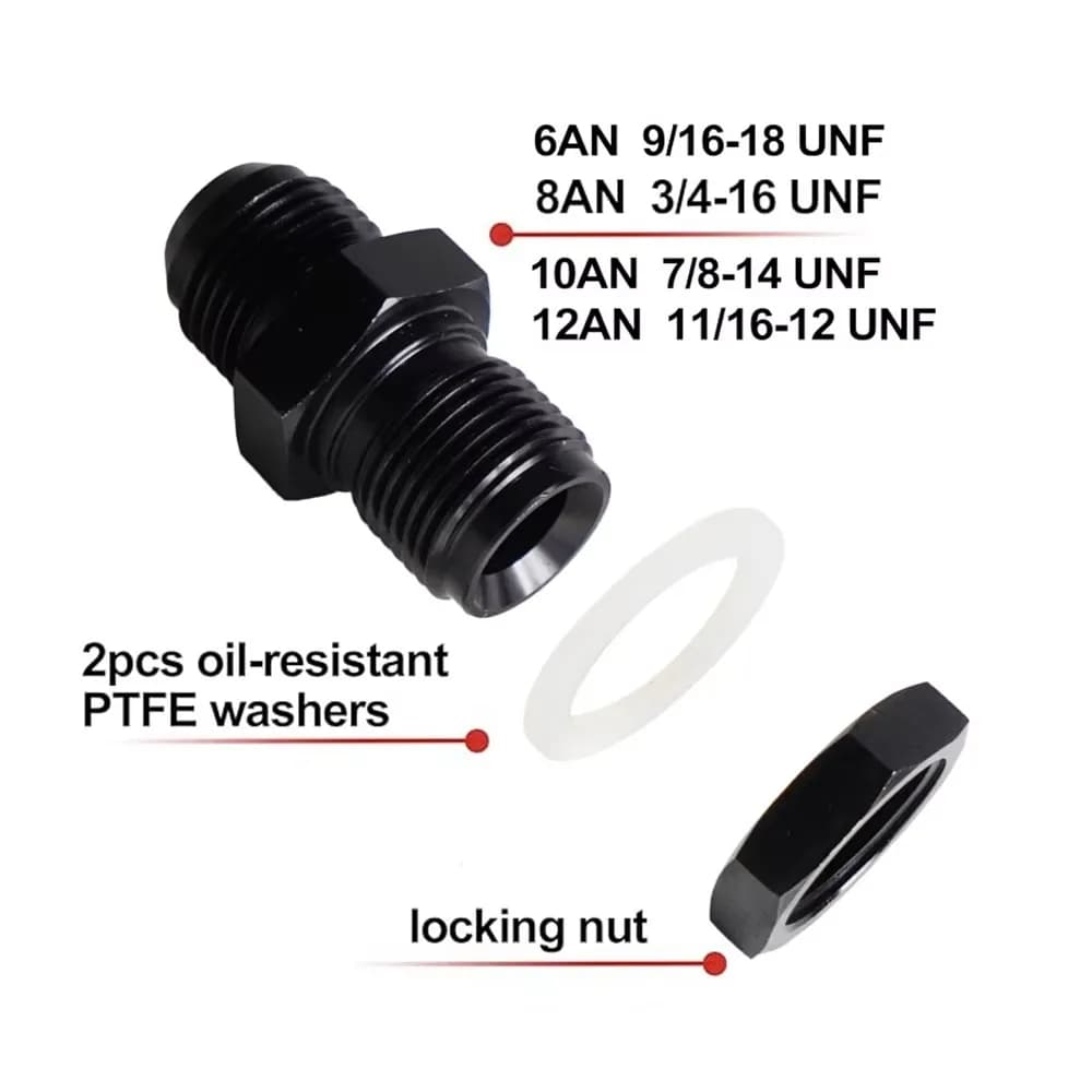 Adaptateur de réservoir de cellule de carburant évasé mâle AN6 AN8 AN10 AN12, raccord de cloison dro