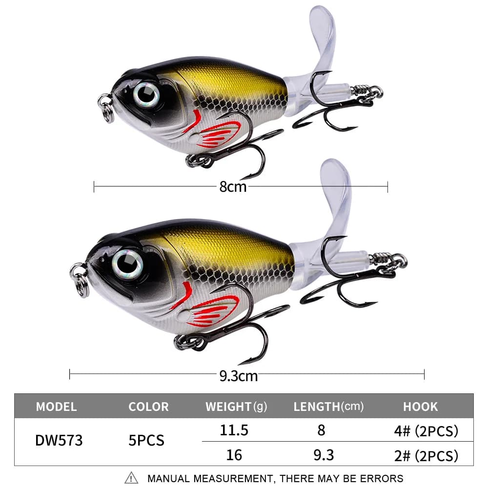 1 pièces 11.5g/ 16g Topwater Popper leurre de pêche Whopper Plopper appât dur en plastique Swimbait 