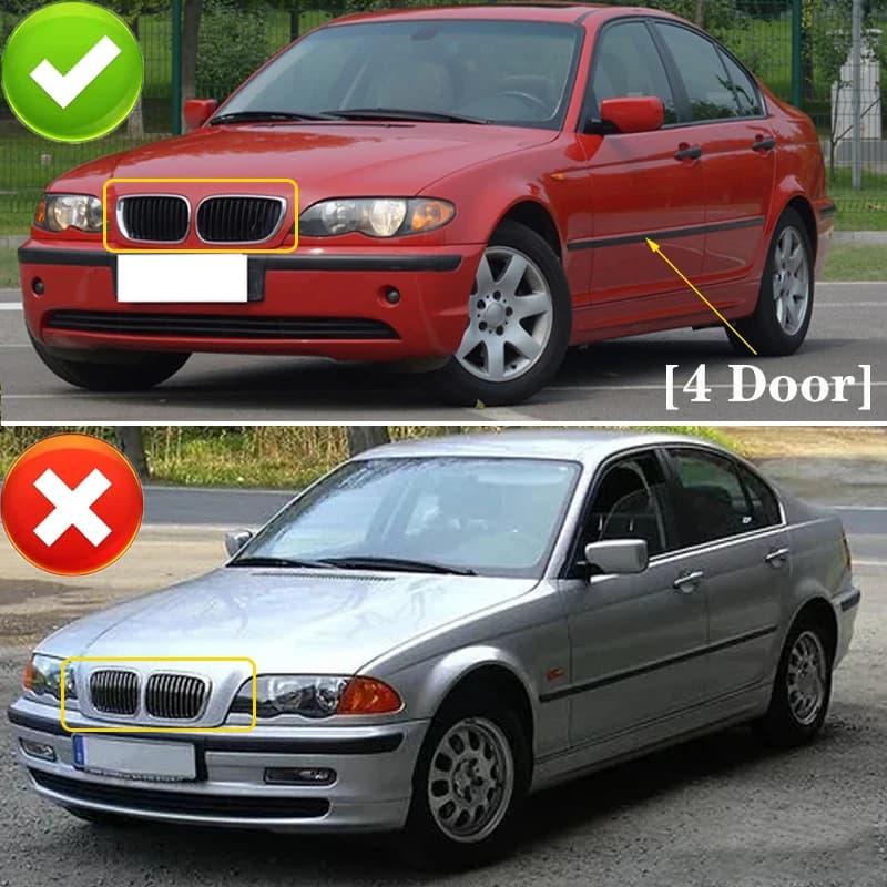 Pulleco-Grilles de pare-chocs avant de voiture pour BMW Série 3 E46, Grille de course, Touristes rén
