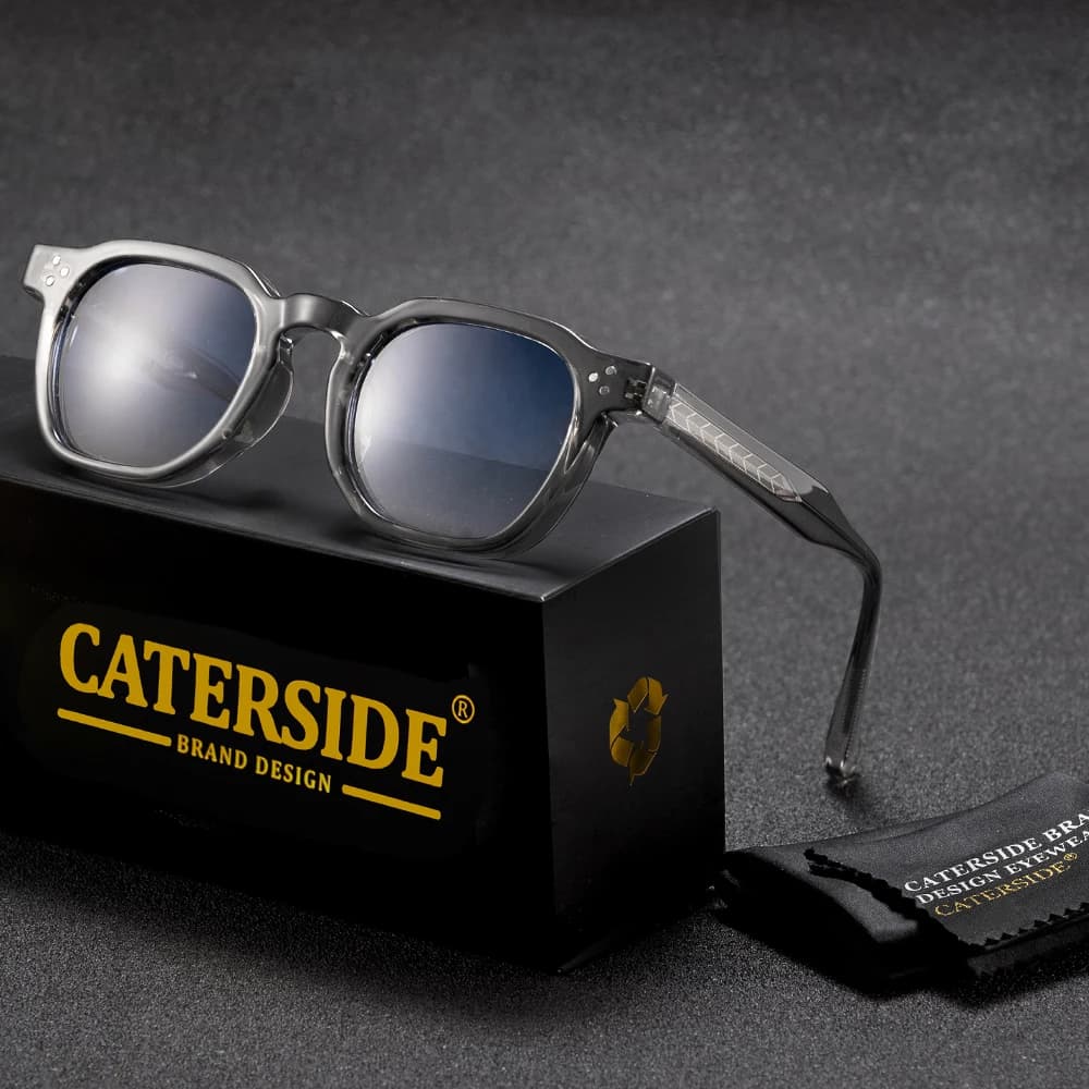 Lunettes de soleil rétro punk CATERSIDE pour hommes, monture carrée petite, design personnalisé, lun