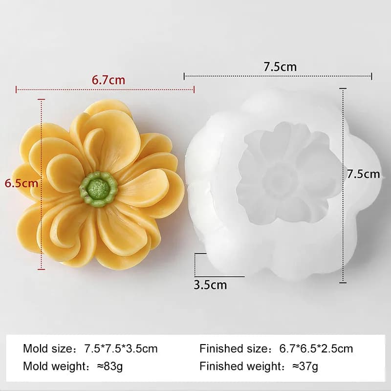 Moule DIY pour fleurs en chocolat fait maison, série de moules floraux pour bougies parfumées, plâtr