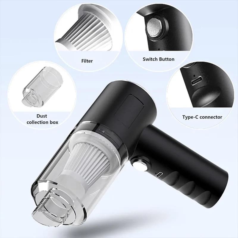 Aspirateur de voiture sans fil portable, mini souffleur de poussière, collecteur de poussière, aspir