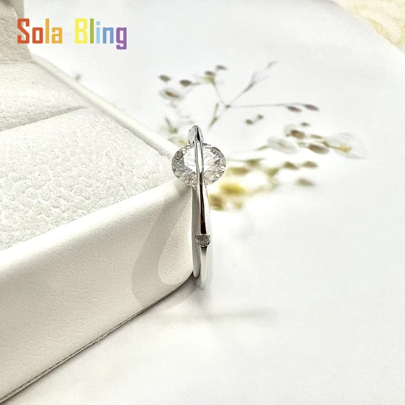 Sola-Bling 100% Pass diamant testeur Moissanite bague 925 bagues en argent Sterling pour les femmes 