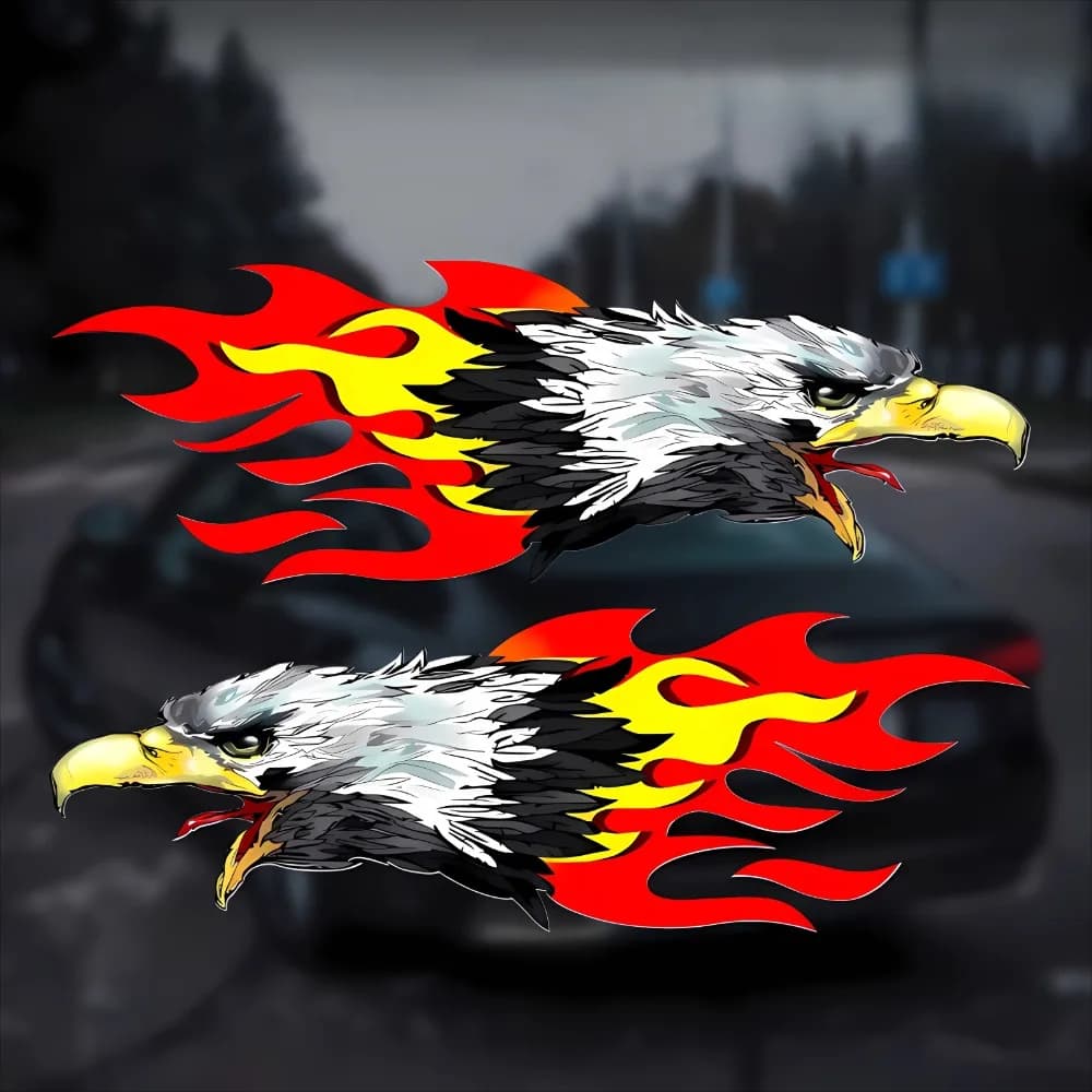 Autocollants de moto imperméables Flame Eagle, panneaux latéraux de vélo de course, carburant précie