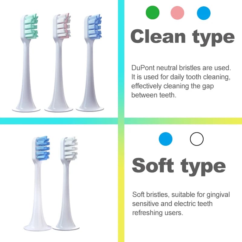 Têtes de brosse à dents de rechange, 5 pièces, pour Xiaomi T300 T500, brosse à dents électrique soni
