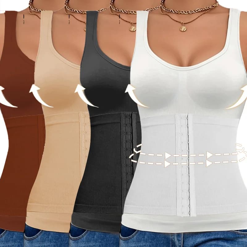 Camisole 3 en 1 très élastique pour femmes, 1 pièce, entraîneur de taille sans couture, coussinet de