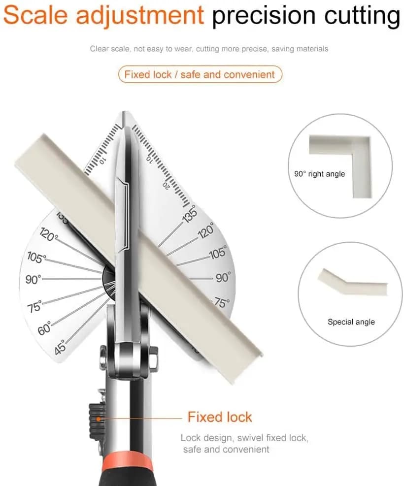 Ciseaux biseautés multi-angles, cisaille d'angle de 45 à 135 degrés, coupe-conduit de fil de revêtem