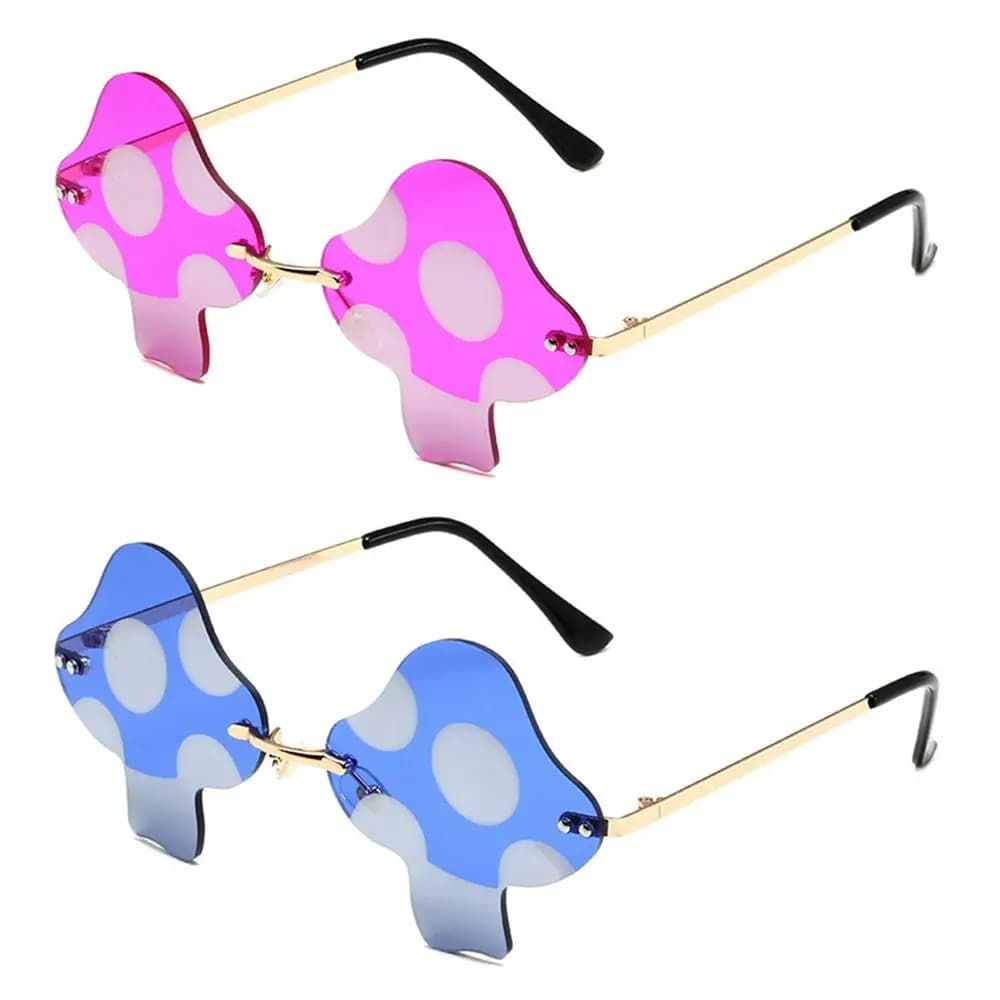 Lunettes de soleil sans monture irrégulières pour femmes, lunettes de soleil carillon drôles, forme 