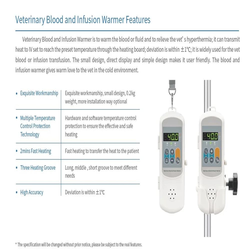 Réchauffeur de transfusion sanguine et de perfusion pour animaux de compagnie, chauffe-liquide, ther