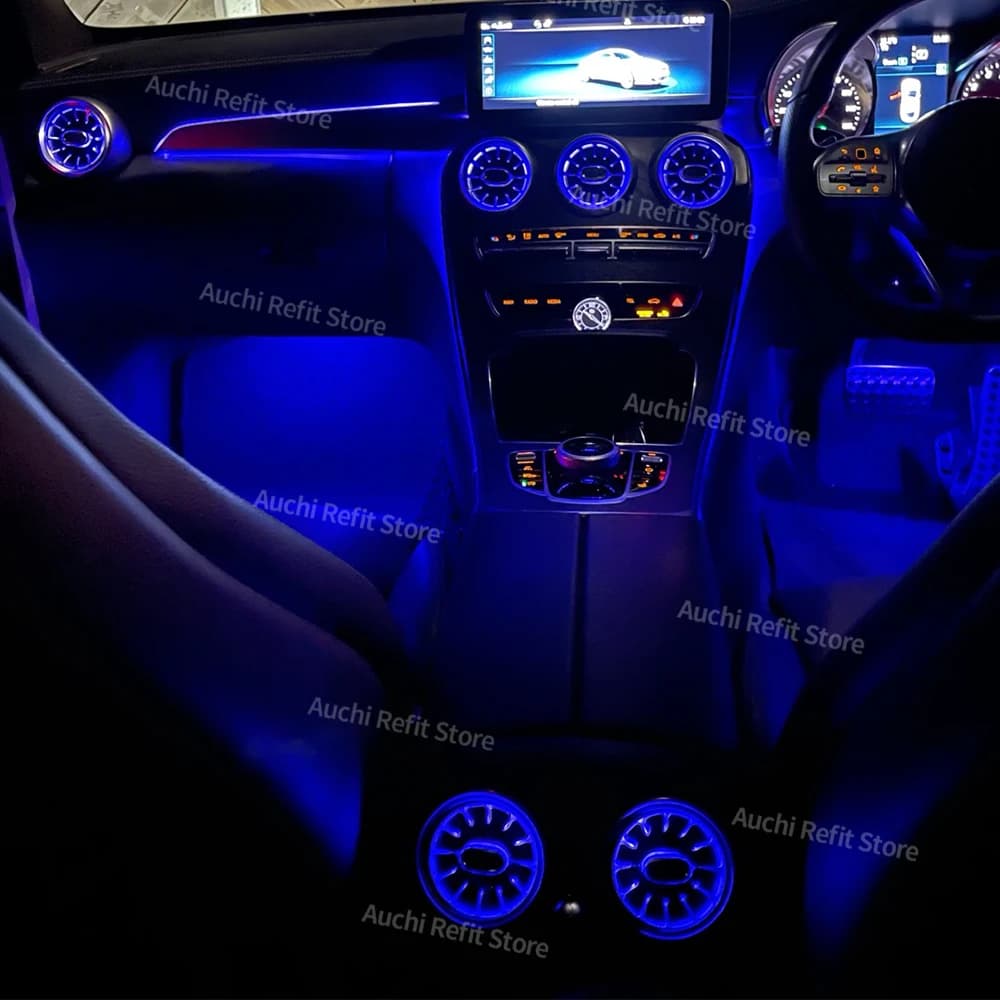 Diffuseurs d'air LED pour voiture, 3/64 couleurs, pour Mercedes-Benz Classe C GLC W205 X253 W213 W22