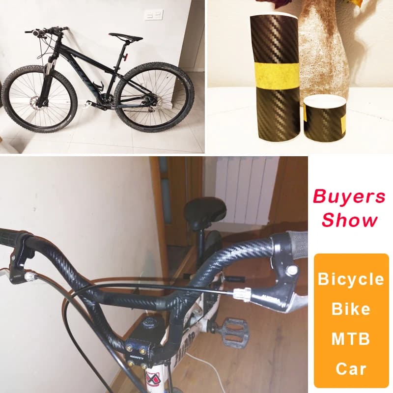 Autocollants 3D en Fiber de carbone pour vélo et voiture, bandes autocollantes de Protection pour ca