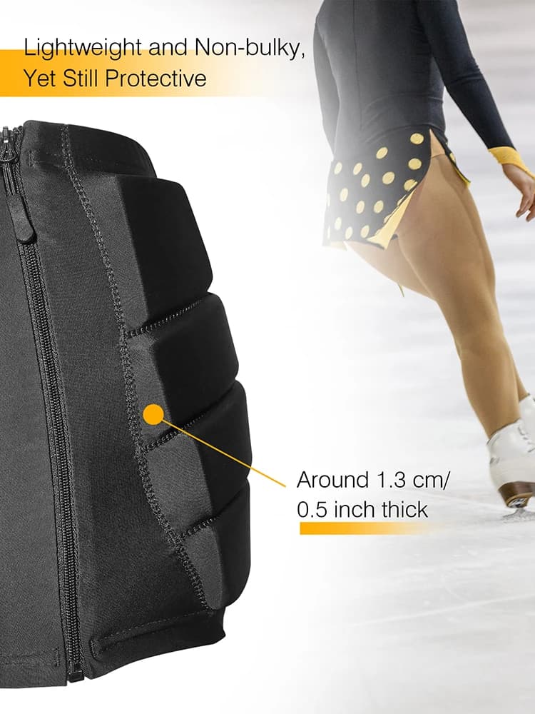 AVIVOR Short de patinage artistique rembourré, coussinets crash pour hanches et CÔTÉ cyx, sports de 