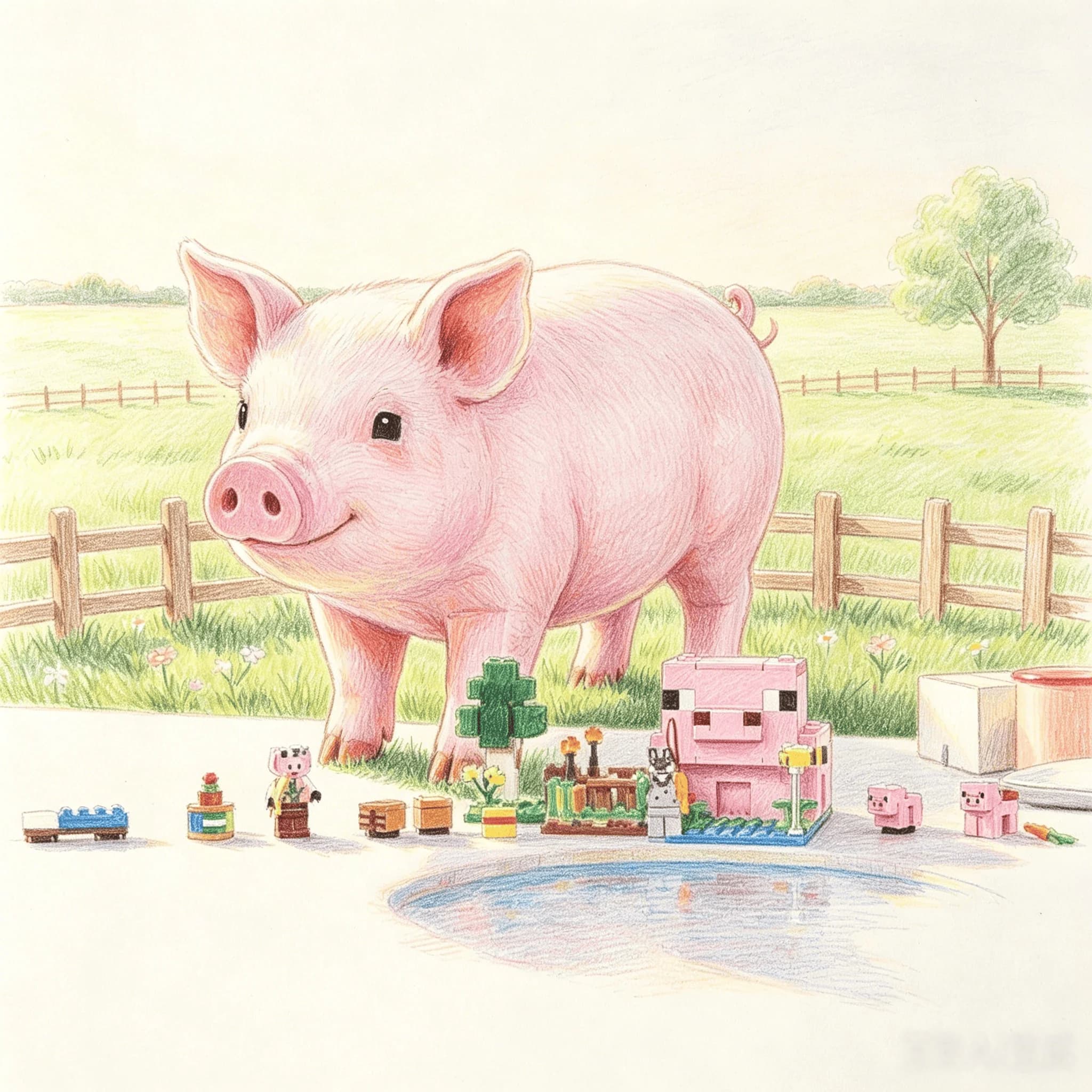 Nouveauté 2025 – Blocs de construction créatifs 238 pièces « La Maison du Cochon Bébé » – Briques MO