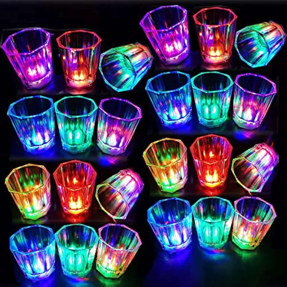 6/12/24 pièces LED lunettes lumineuses tasse éclairer Shot tasse LED Flash lunettes à boire éclairer