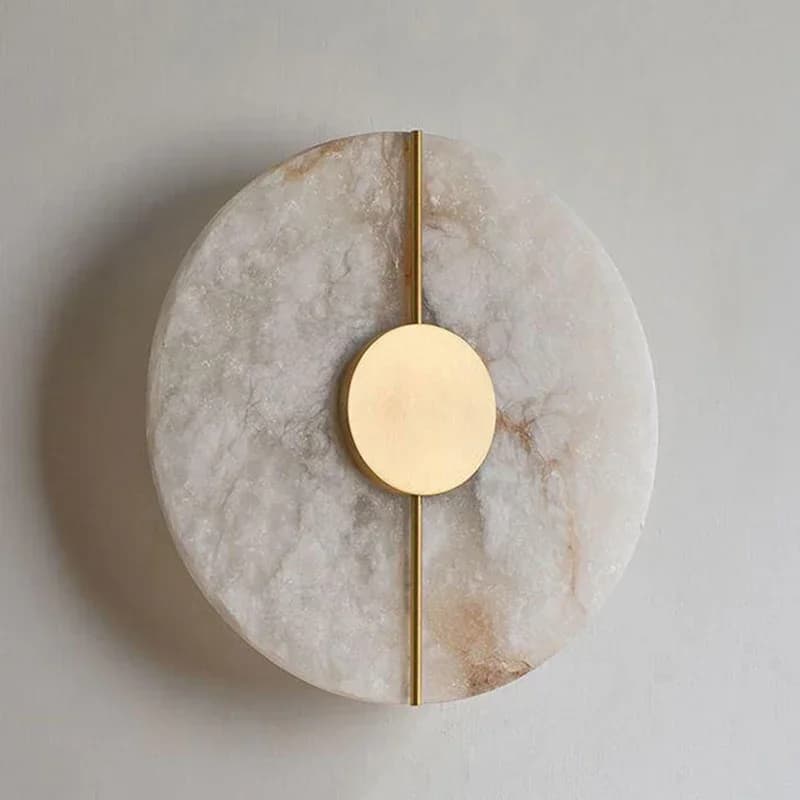 Moderne créatif marbre applique albâtre lune salon or cuivre maison intérieur décoration LED appliqu
