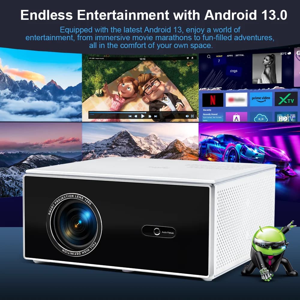 Projecteur ThundeaL 2K 4K Full HD 1080P TDA7W 32G Android WiFi pour Home Cinéma, Projecteur TDA7 Bea