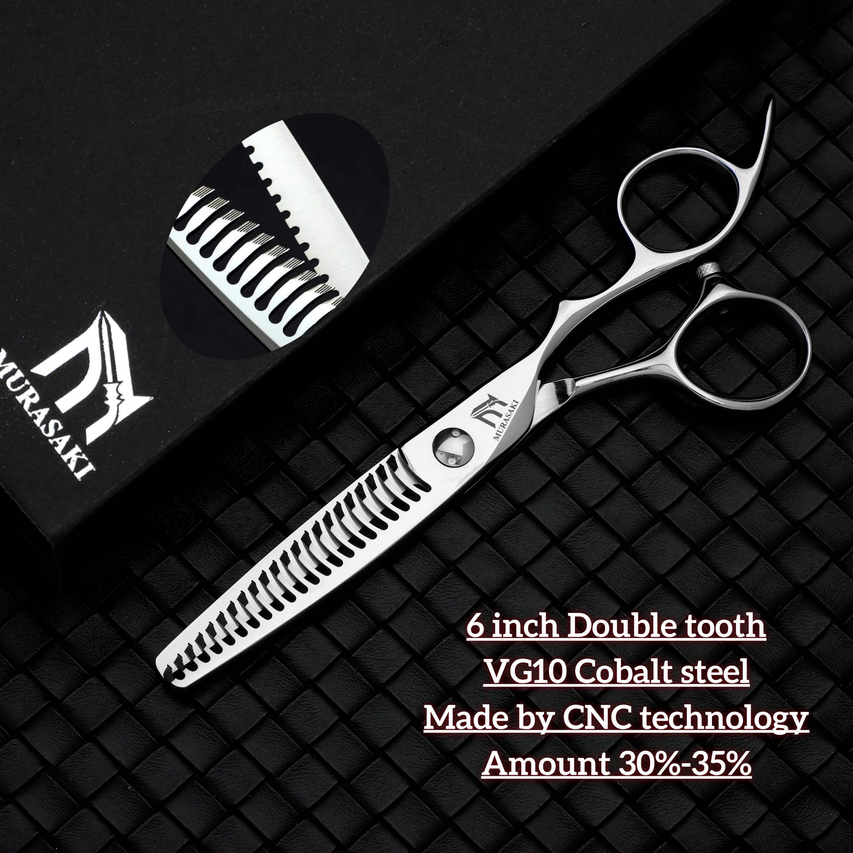 Ciseaux de barbier professionnels MURASAKI, ciseaux amincissants à Double dent de 6.0 pouces, fabriq