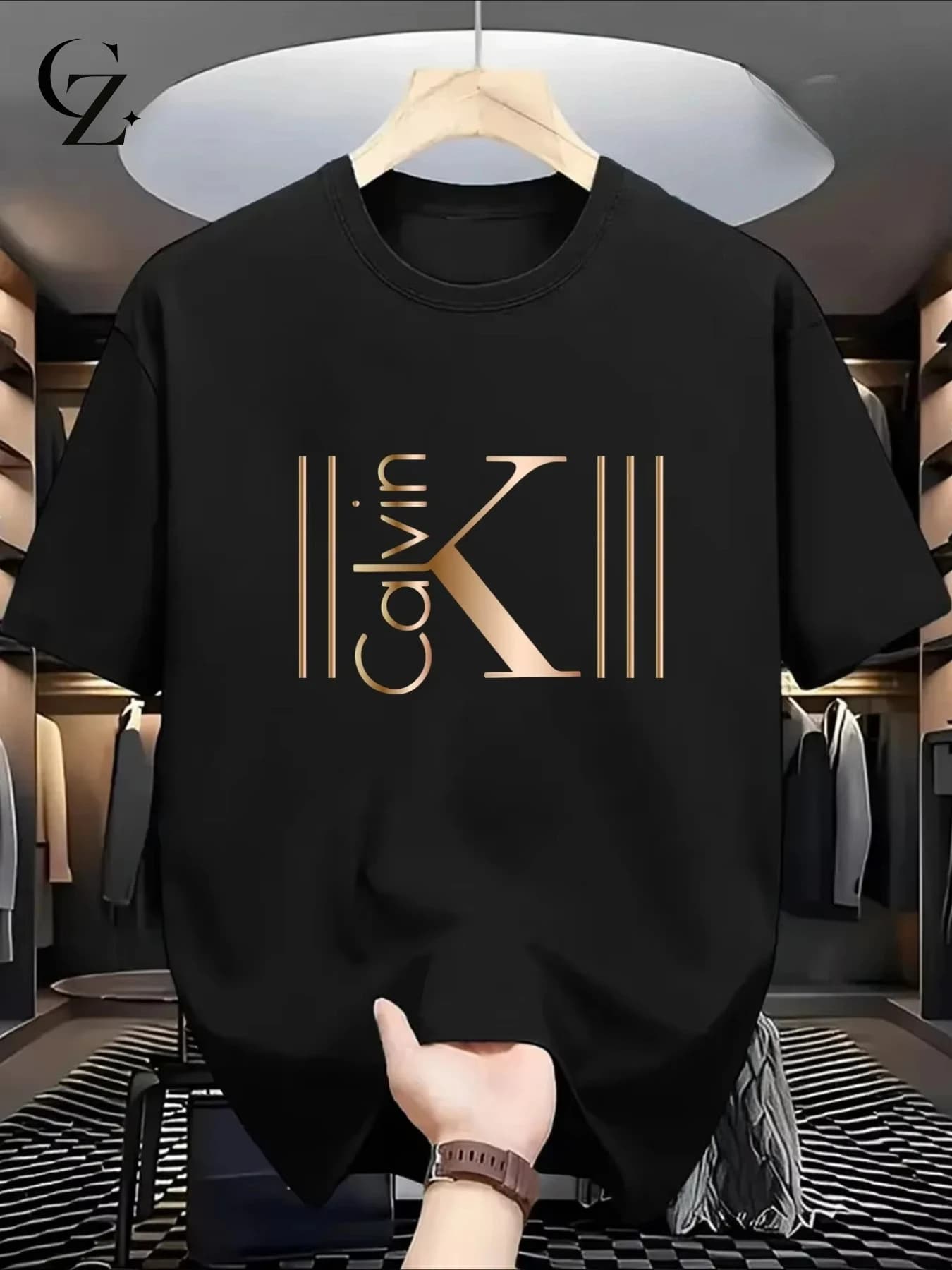 T-shirt de luxe 2026 pour homme, respirant, motif sportif imprimé, décontracté et tendance, manches 