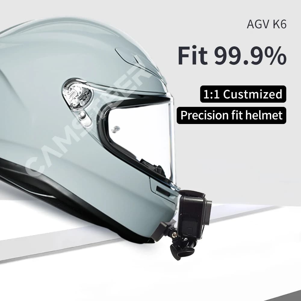 Support de mentonnière personnalisé en aluminium pour casque AGV K6, compatible avec les caméras GoP