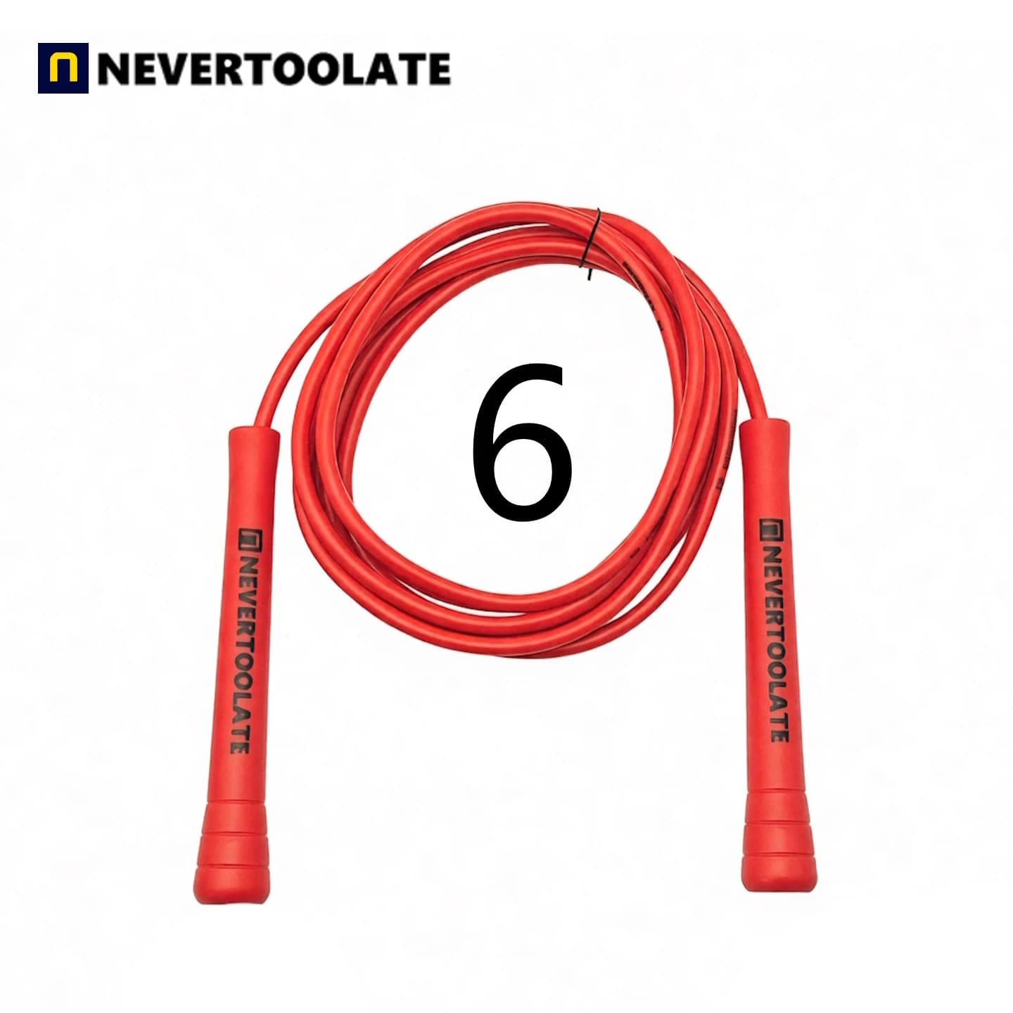 JR100-6 Corde à sauter en PVC de 6 mm de diamètre AVEC NOYAU FILETÉ, 3,2 mètres de long, poignée moy