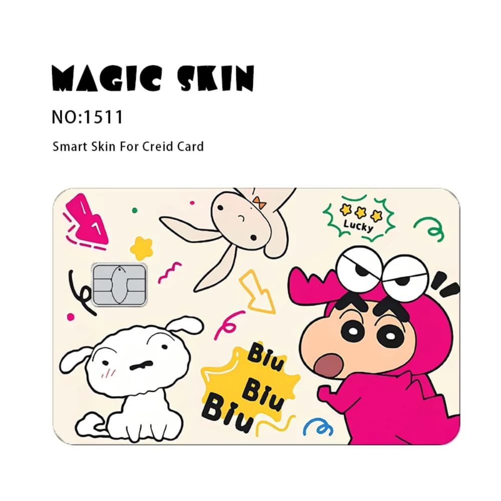 Crayon shin-chan carte de crédit peau mat autocollants pour carte bancaire carte d'identité carte de
