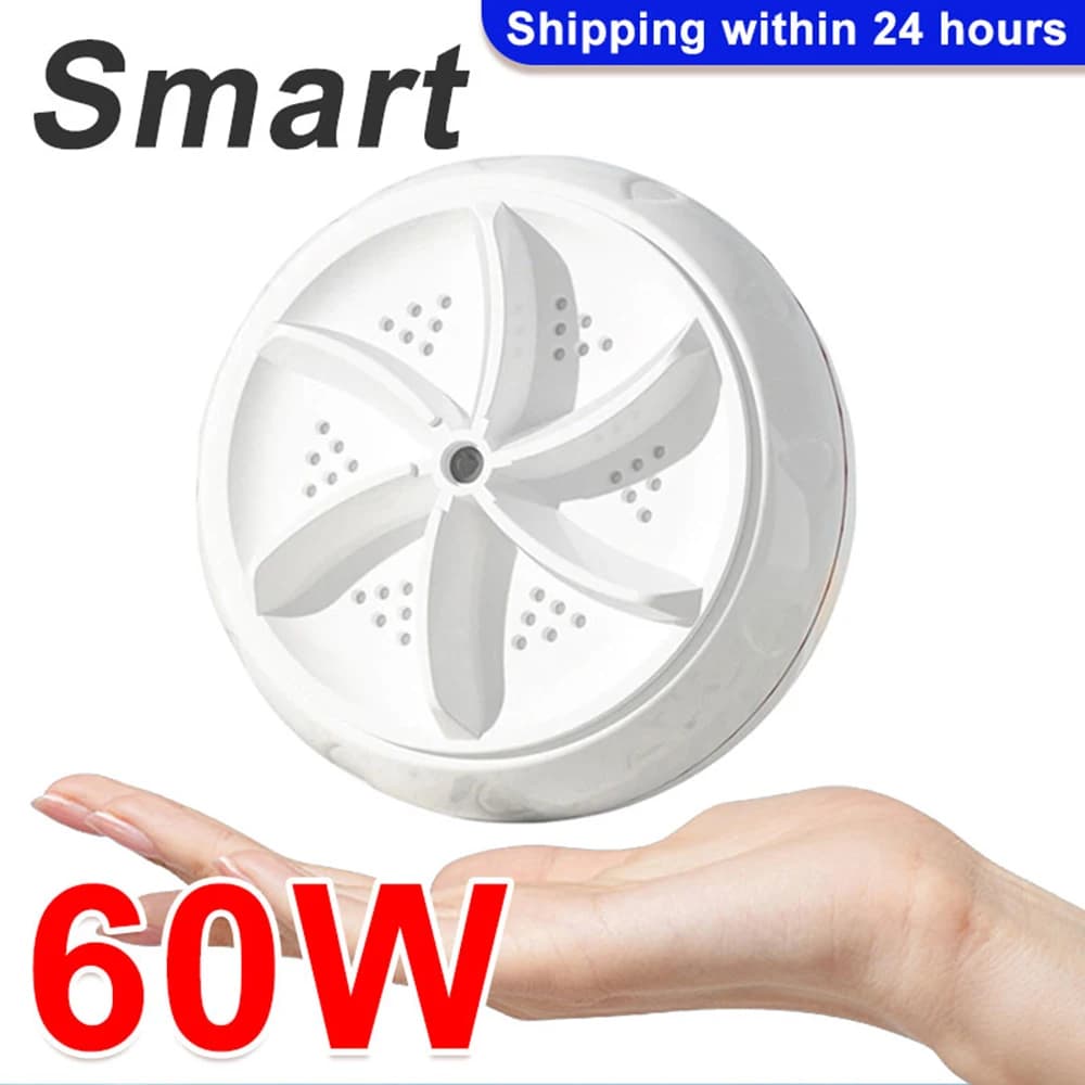 Machine à laver Turbo Portable 60W, Mini laveuse ultrasonique haute puissance pour vêtements de bébé