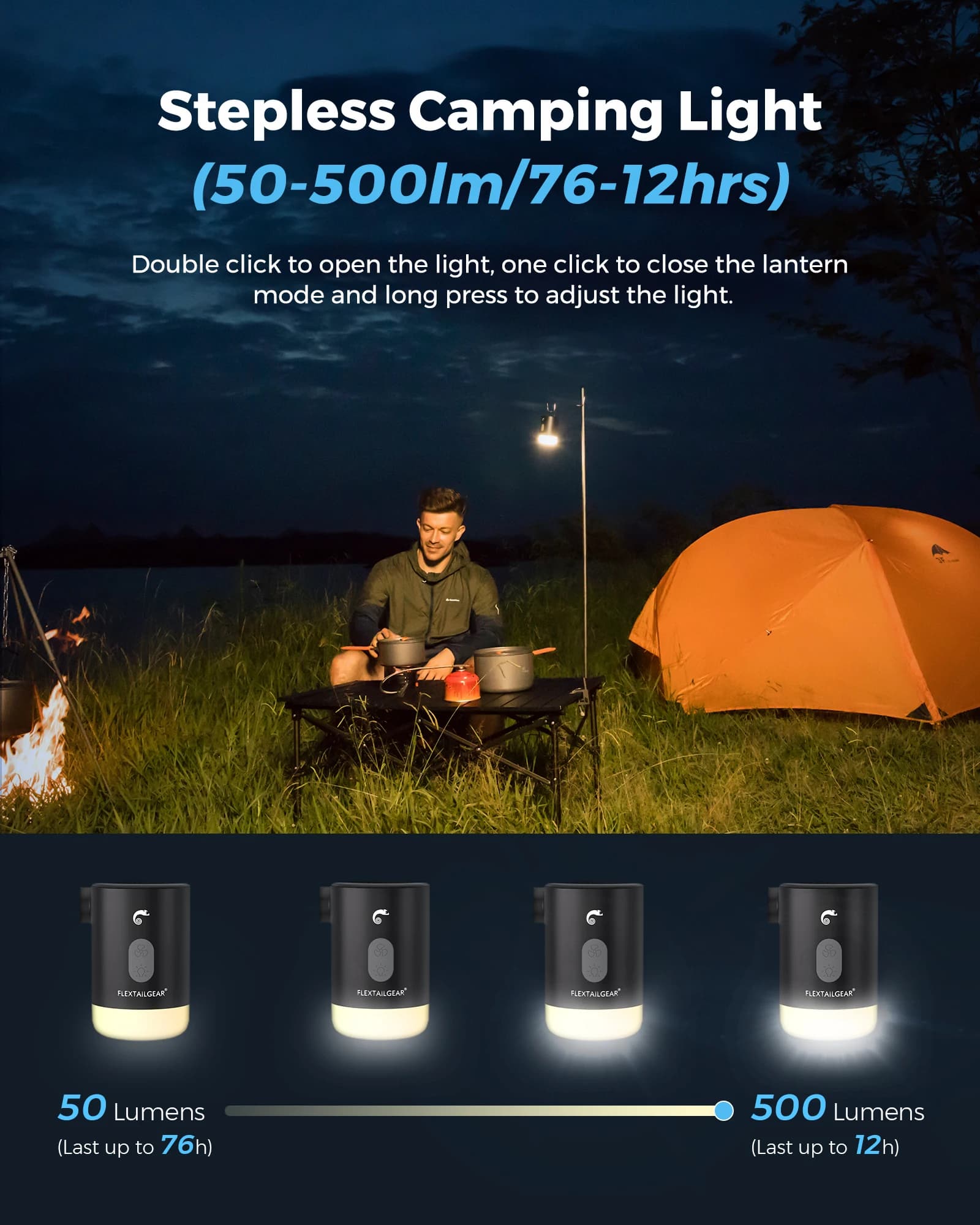 FLEXTAIL MAX PUMP 2 PRO - Gonfleur électrique à pompe à air portable avec lumière de camping et alim